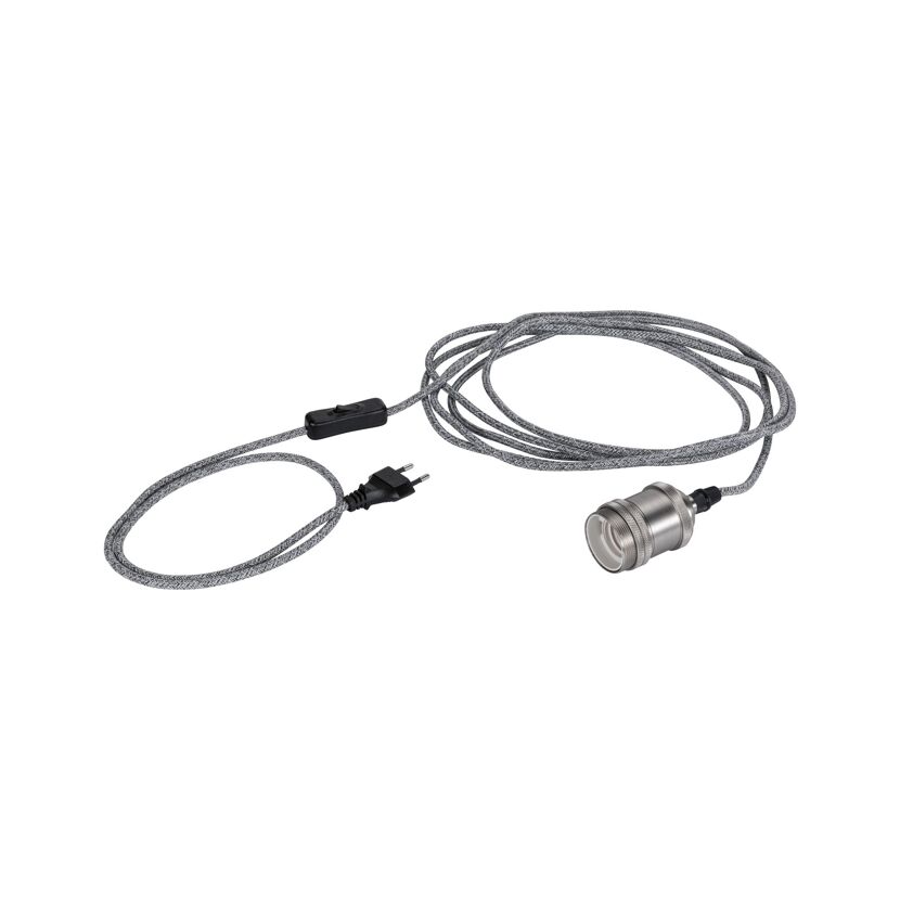 Pendelleuchte 'Neordic Eldar' E27, 1 x 20 W, Grau/Nickel, inklusive Stecker
