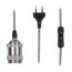 Metallfassung mit Textilkabel, Stecker und Schalter