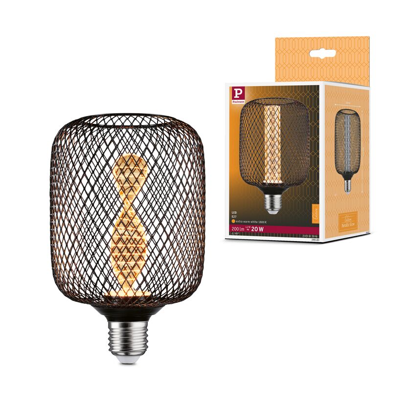 LED-Leuchtmittel 'Metallic Glow Zyl Spiral' E27 4,2 W 200 lm schwarz