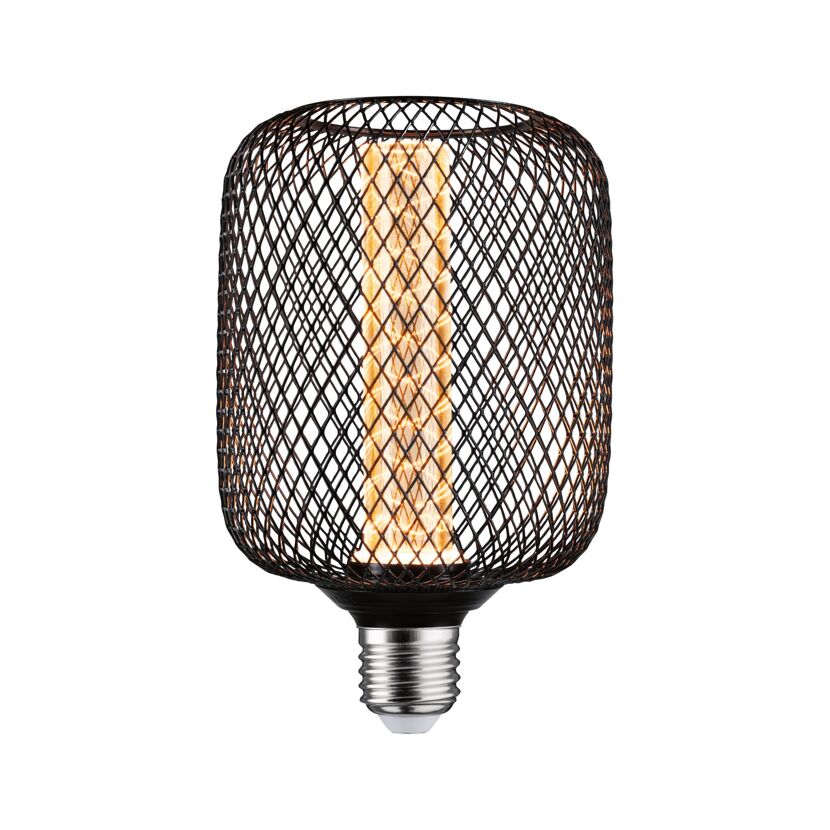 LED-Leuchtmittel 'Metallic Glow Zyl Spiral' E27 4,2 W 200 lm schwarz