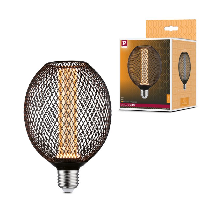 LED-Globe 'Metallic Glow Spiral' E27 4,2 W 200 lm schwarz