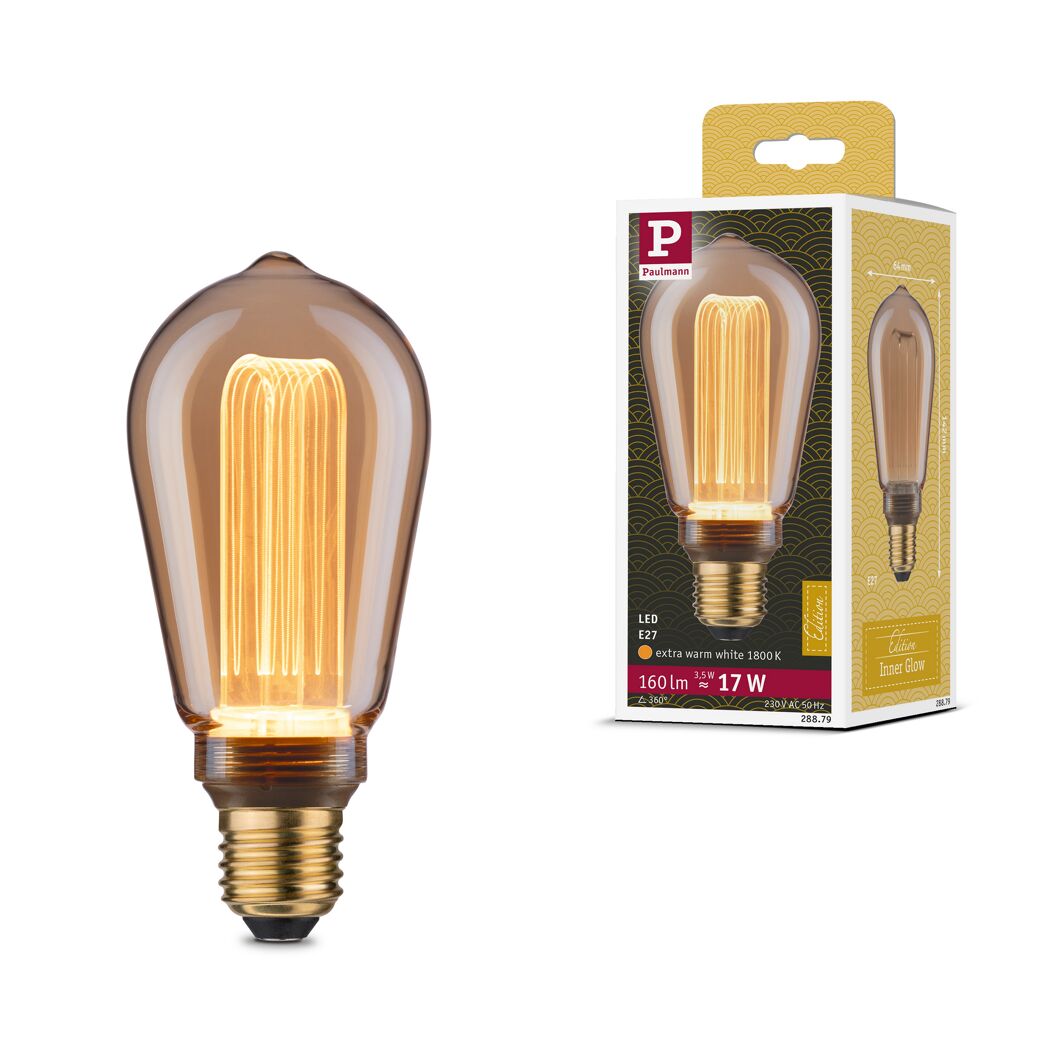 LED-Leuchtmittel 'Inner Glow' Kolben gold E27 3,5 W 160 lm warmweiß