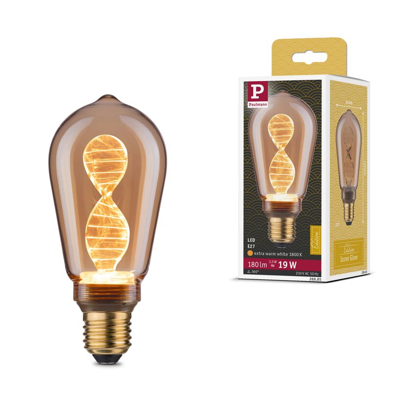 LED-Kolben ST64 'Inner Glow Helix' E27 3,5 W 180 lm gold