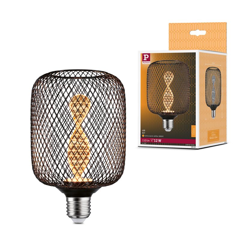 LED-Leuchtmittel 'Metallic Glow Zyl Helix' E27 3,5 W 110 lm schwarz