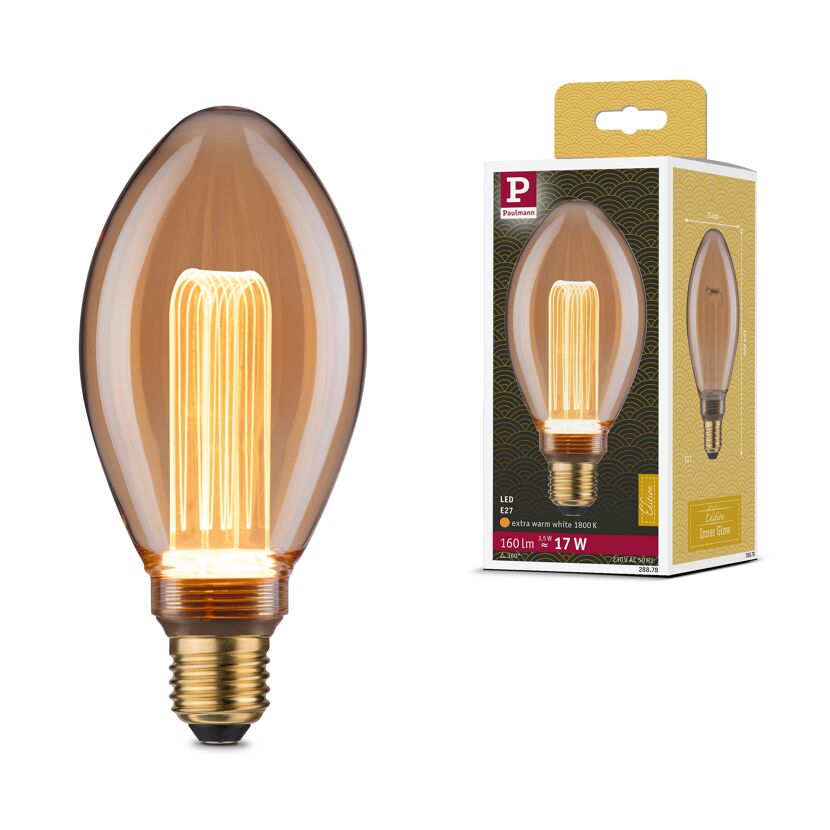 LED-Birne B75 'Inner Glow Arc' E27 3,5 W 160lm goldlicht Gold
