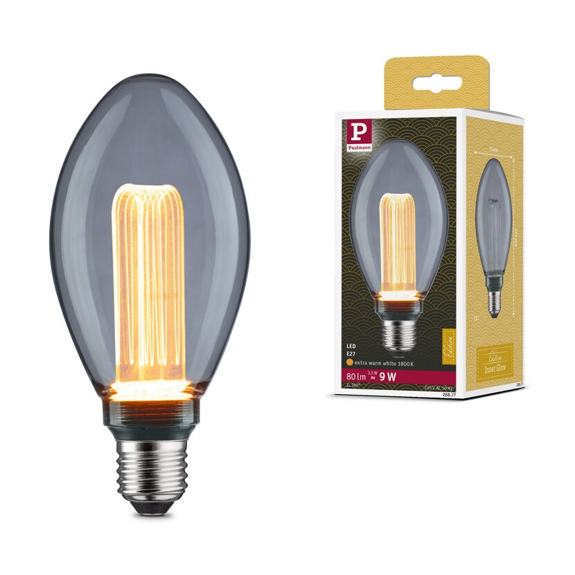 LED-Birne B75 'Inner Glow Arc' E27 3,5 W 80 lm goldlicht Rauchglas