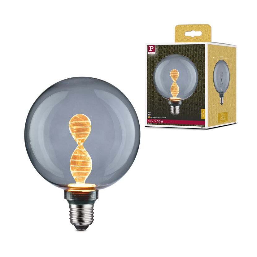 LED-Globe G125 'Inner Glow Helix' E27 3,5 W 90lm goldlicht Rauchglas