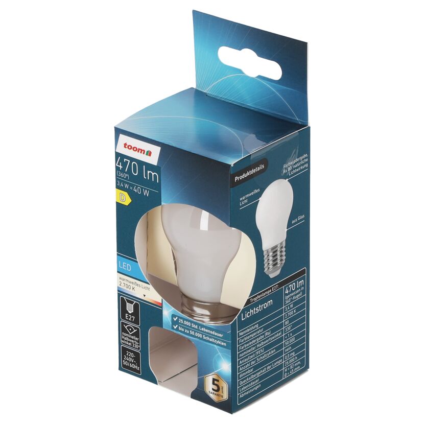 LED-Leuchtmittel E27 3,4 W 470 lm