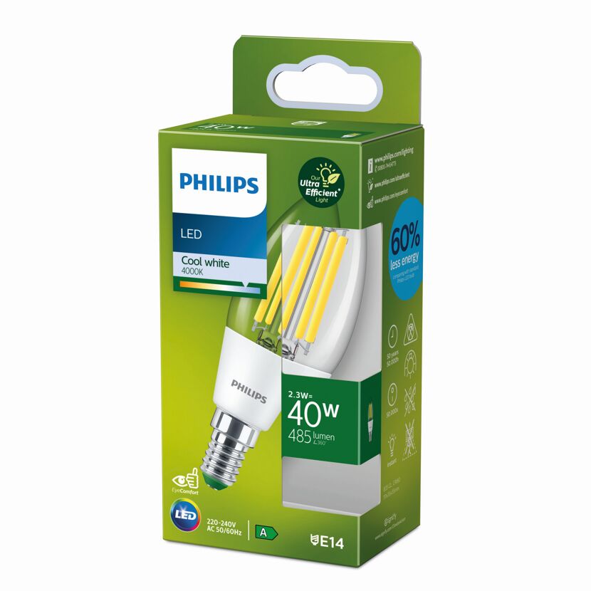 Philips LED-Lampe, 2,3 W, 40 W, 485 Lumen