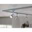 Silberfarbene LED-Strahler an einer Deckenschiene