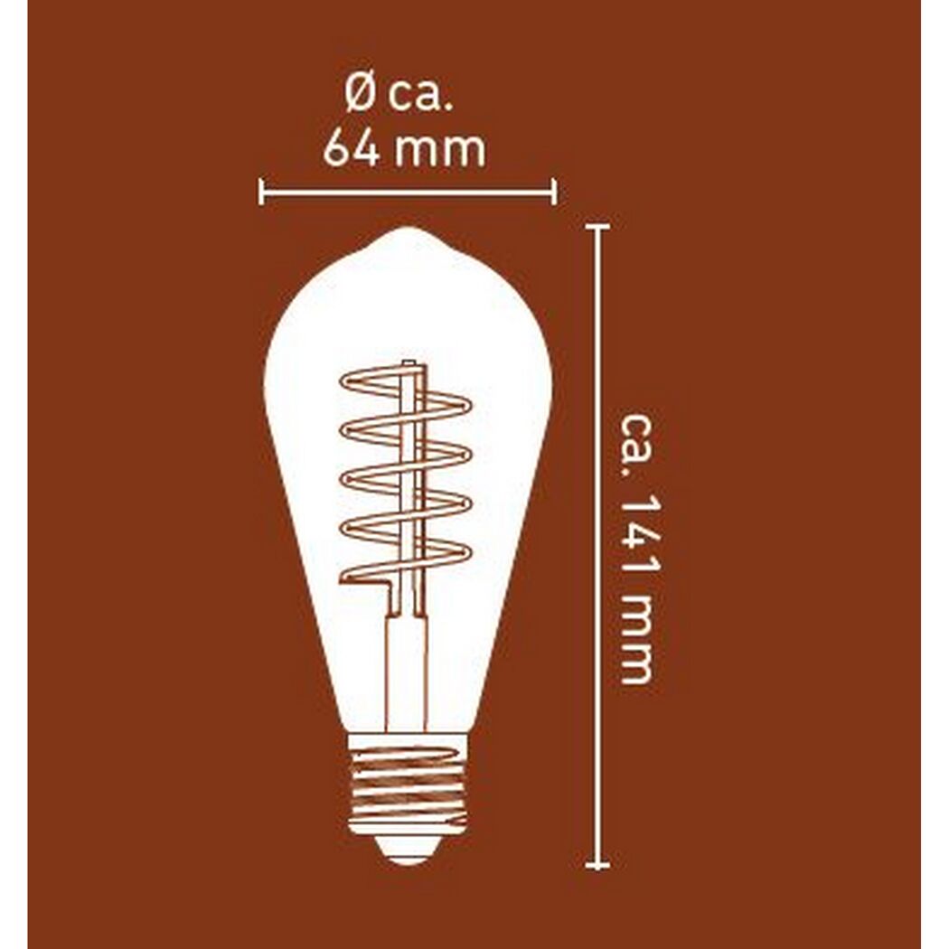 LED-Leuchtmittel dimmbar Edison smoky E27 4 W 100 lm warmweiß