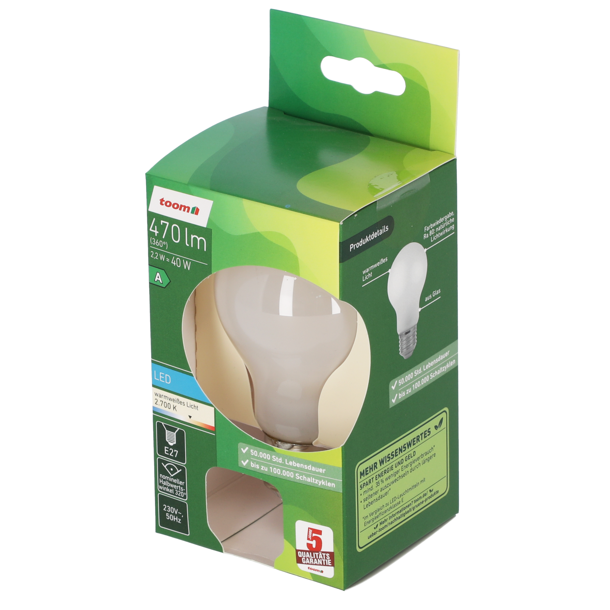 LED-Leuchtmittel E27 2,2 W 470 lm