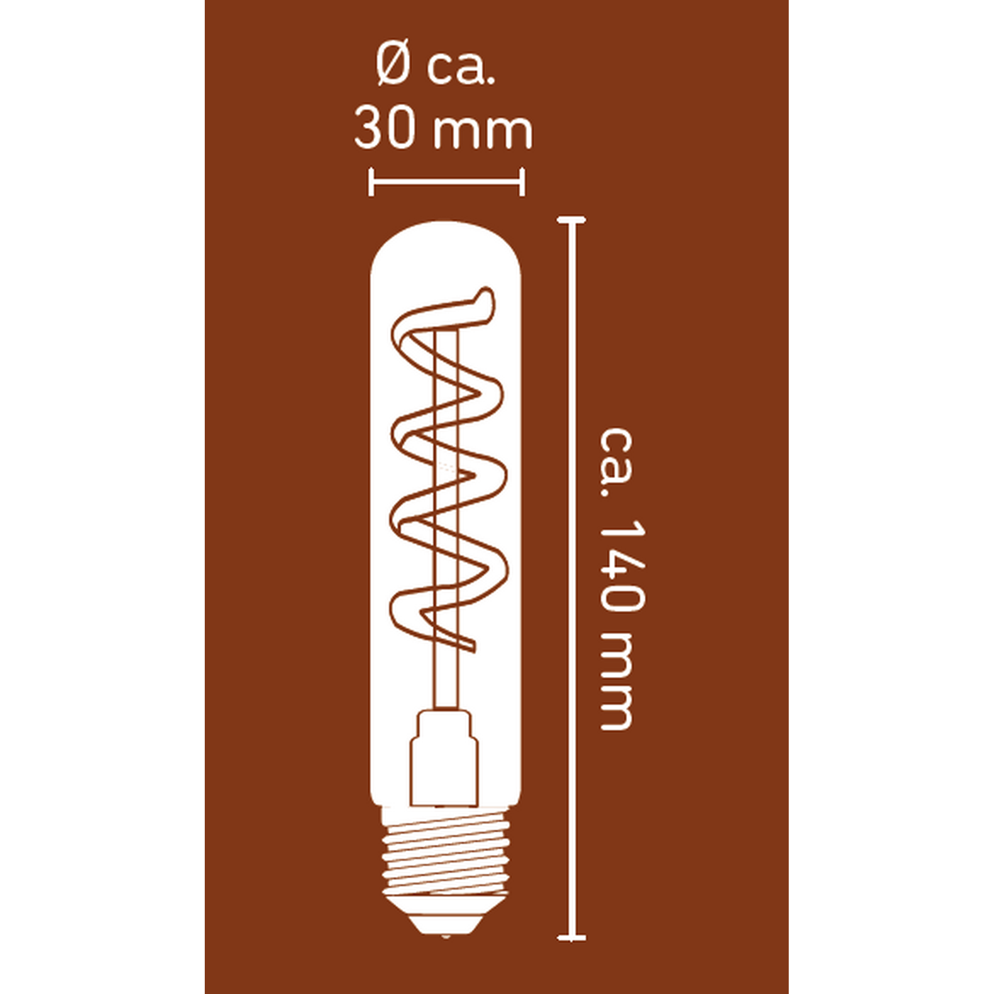 LED-Lampe mit Maßen