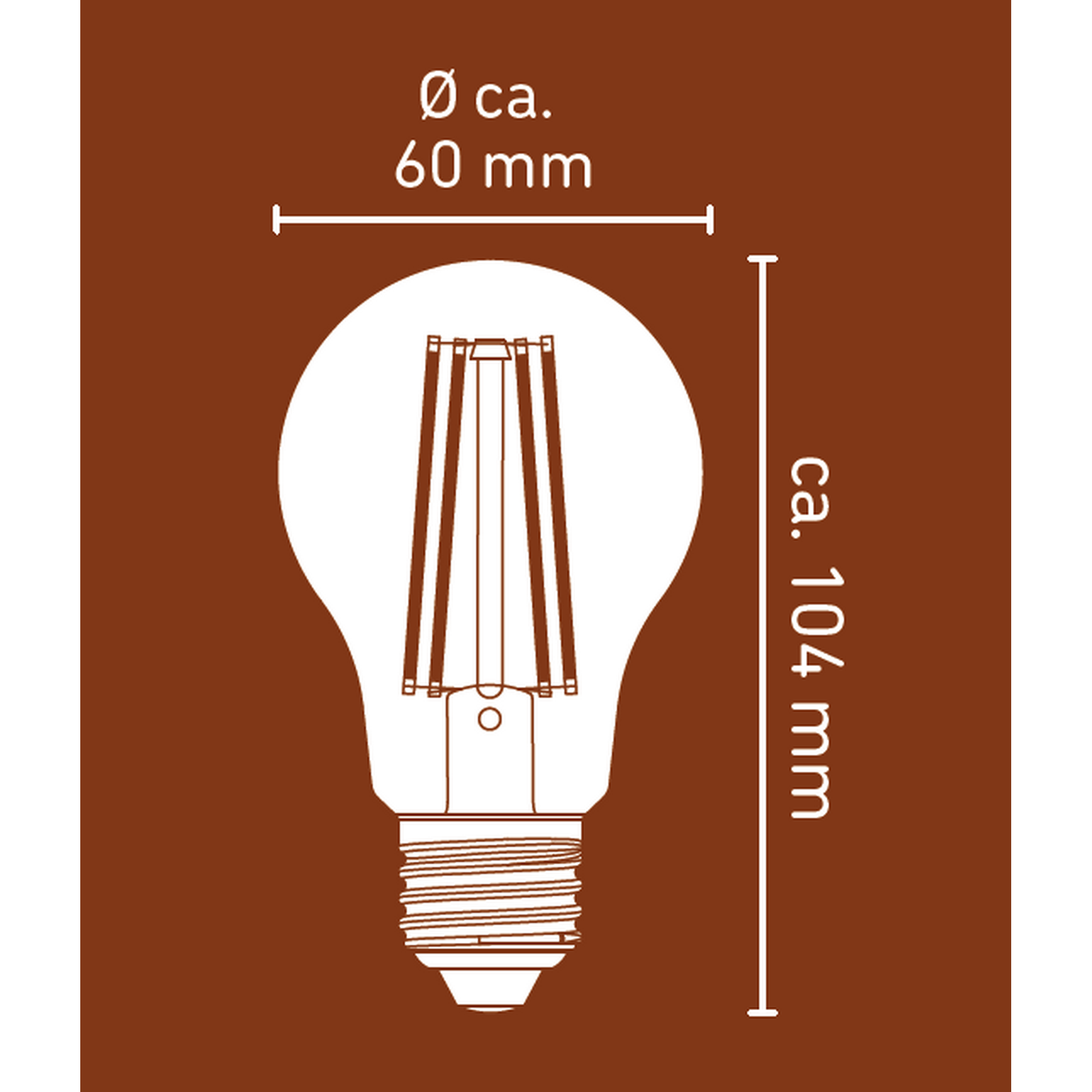LED-Lampe mit Abmessungen