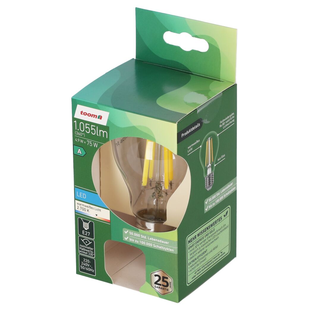 LED-Leuchtmittel Standardform E27 4,9 W 1055 lm warmweiß