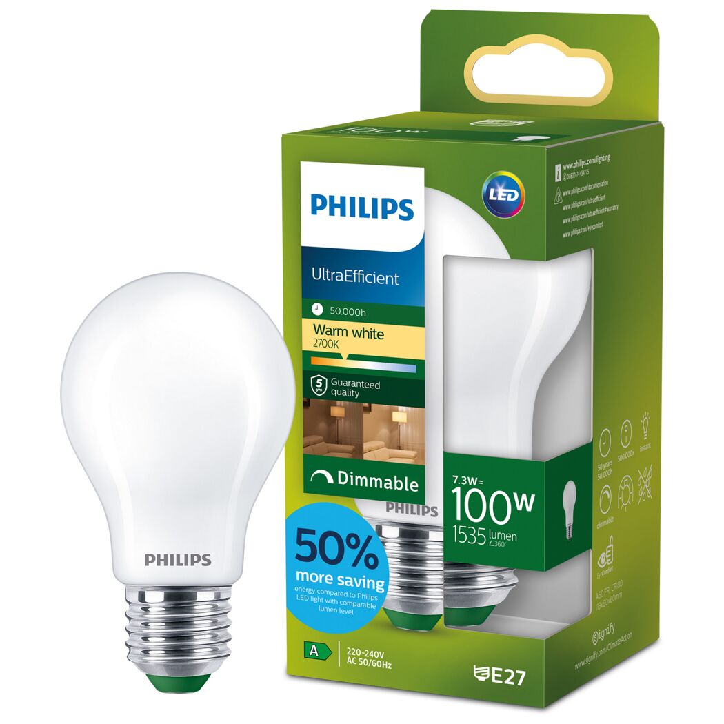 LED-Leuchtmittel 'Classic' dimmbar Standardform matt E27 100 W 1535 lm warmweiß