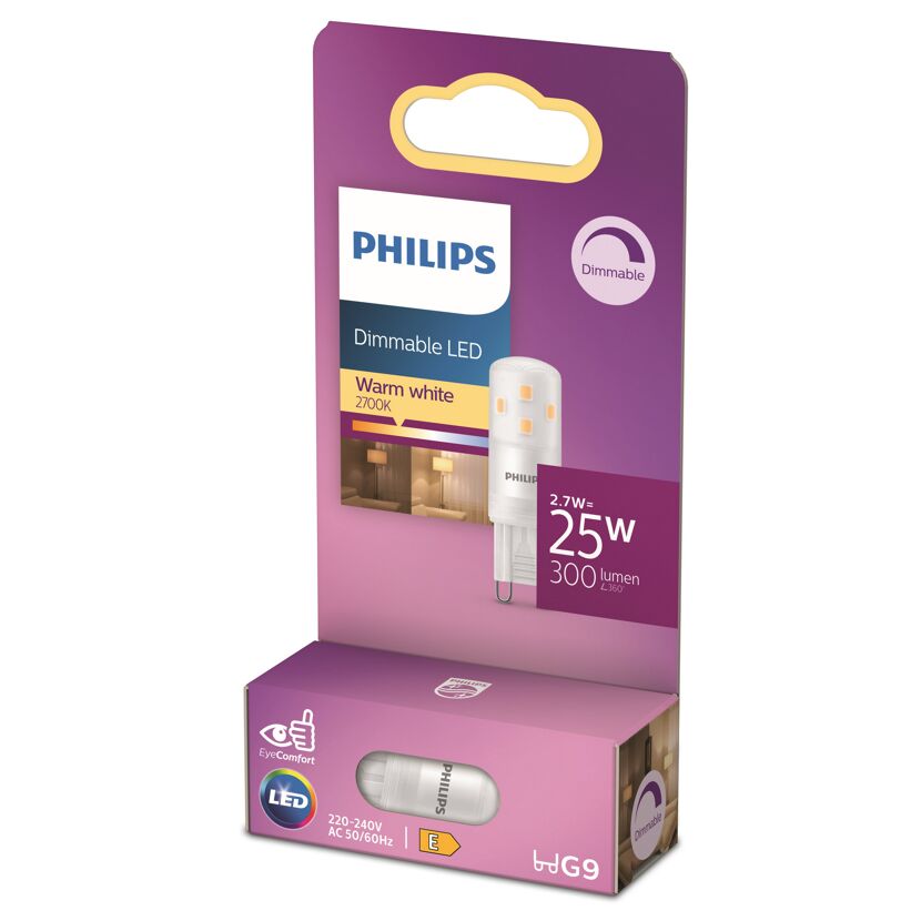 Philips LED Lampe, dimmbar, warmweiß