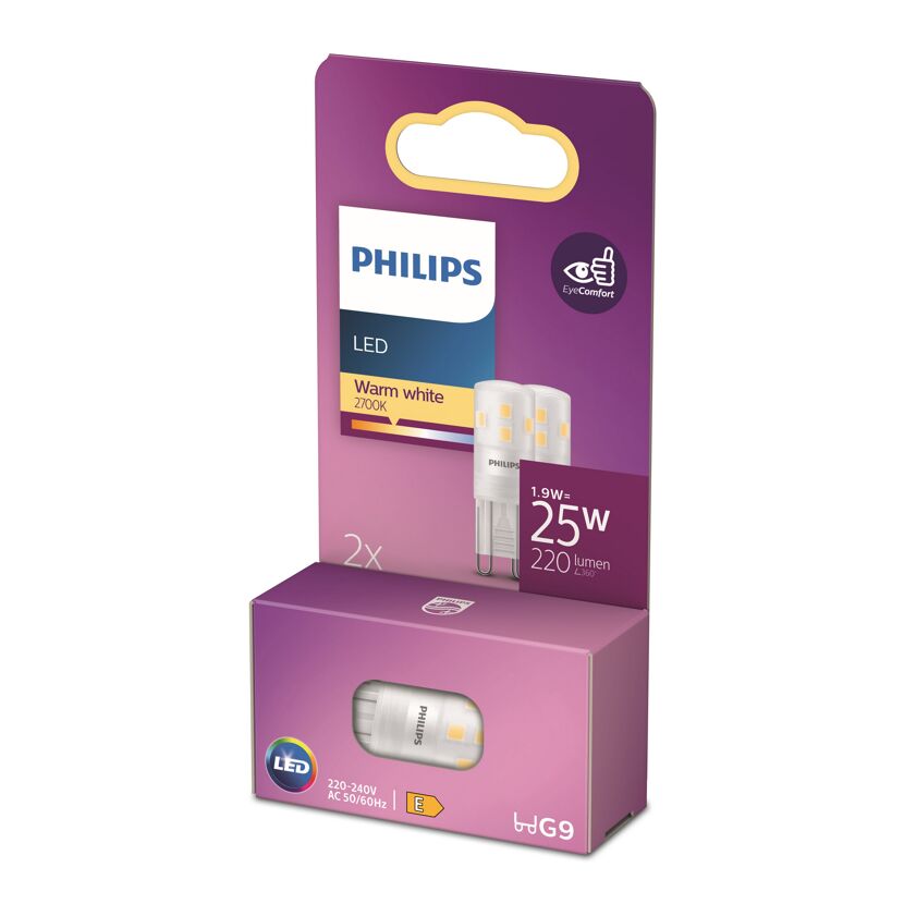 Zwei Philips LED Lampen G9 Warmweiß