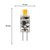 LED-Leuchtmittel Stift klar G4 mit Maßen 10x30 mm.