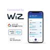 WiZ App auf Smartphone mit Kompatibilitäts-Logos