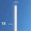 LED-Leuchtmittel T8 mit Maßen