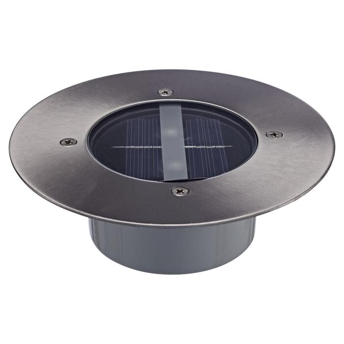 toom SolarBodeneinbaustrahler rund silbern Ø 14 cm