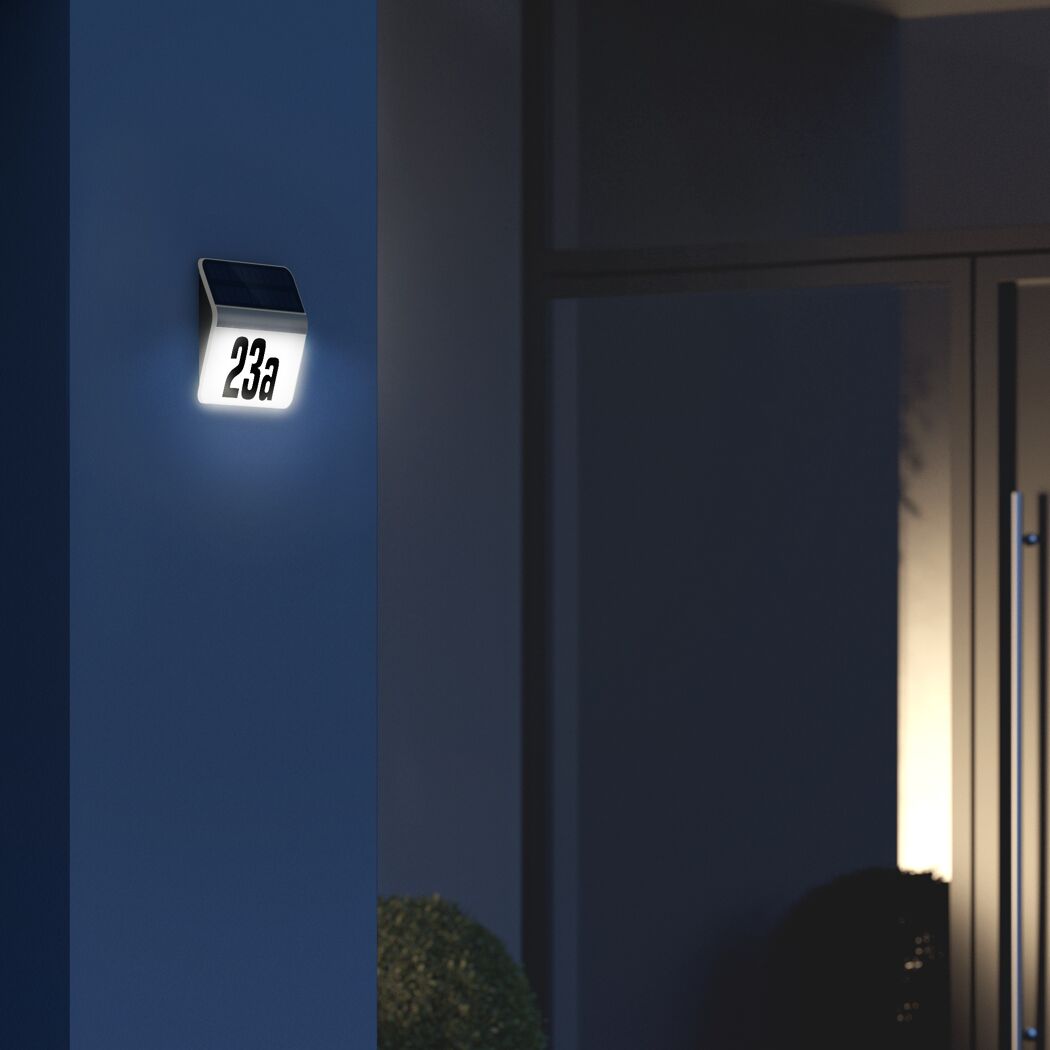 Solar-Hausnummernleuchte 'XSolar' neutralweiß IP 44 24,2 x 22,7 x 5 cm