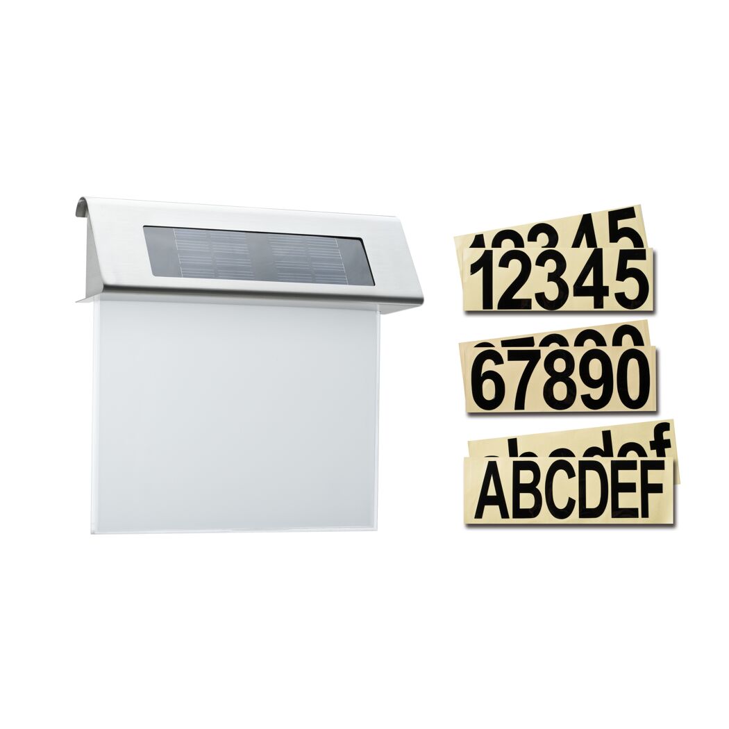 Solar-Hausnummernleuchte mit Ziffern und Buchstaben