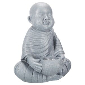 LED-Solarleuchte 'Buddha' 22 x 28 cm grau