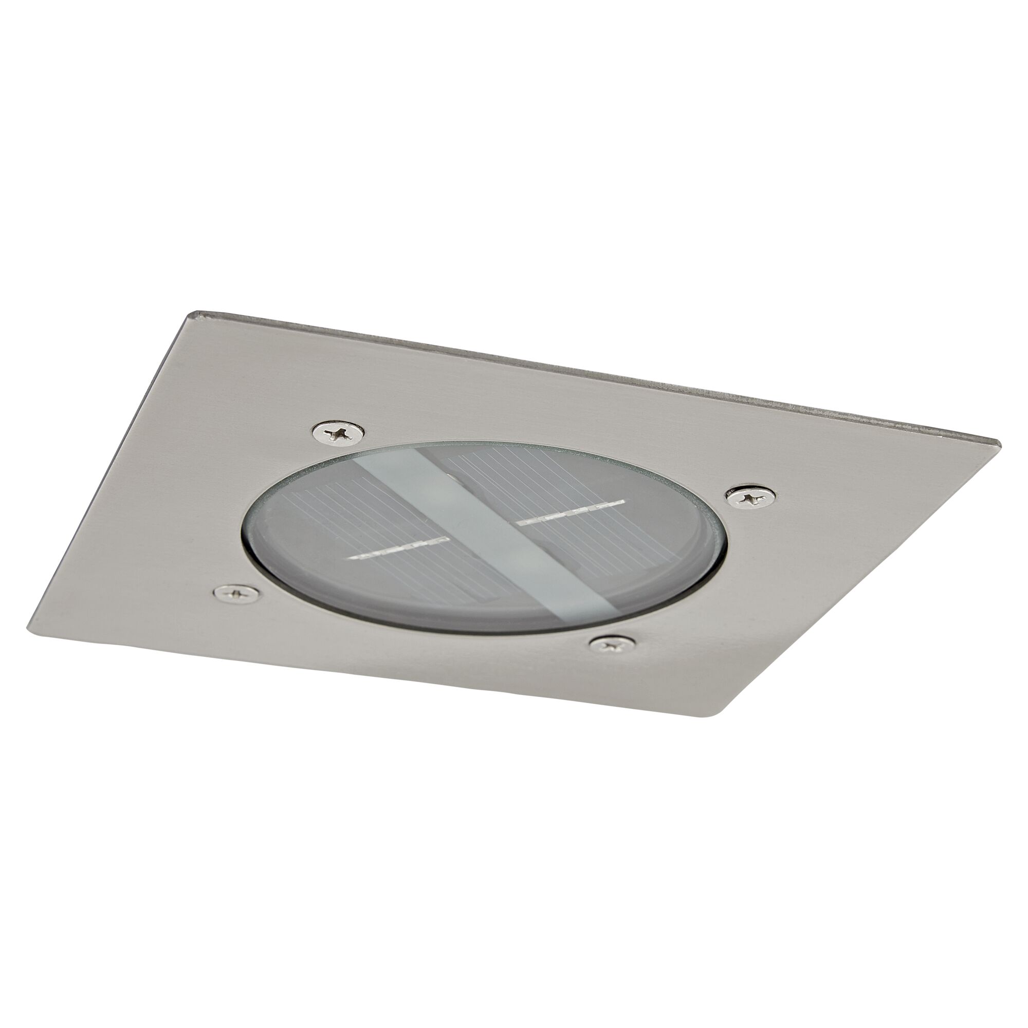 Solar-Bodeneinbauleuchte, eckig, Edelstahl