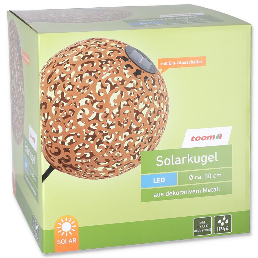Verpackung einer Solar-Metallkugel mit 30 cm Durchmesser