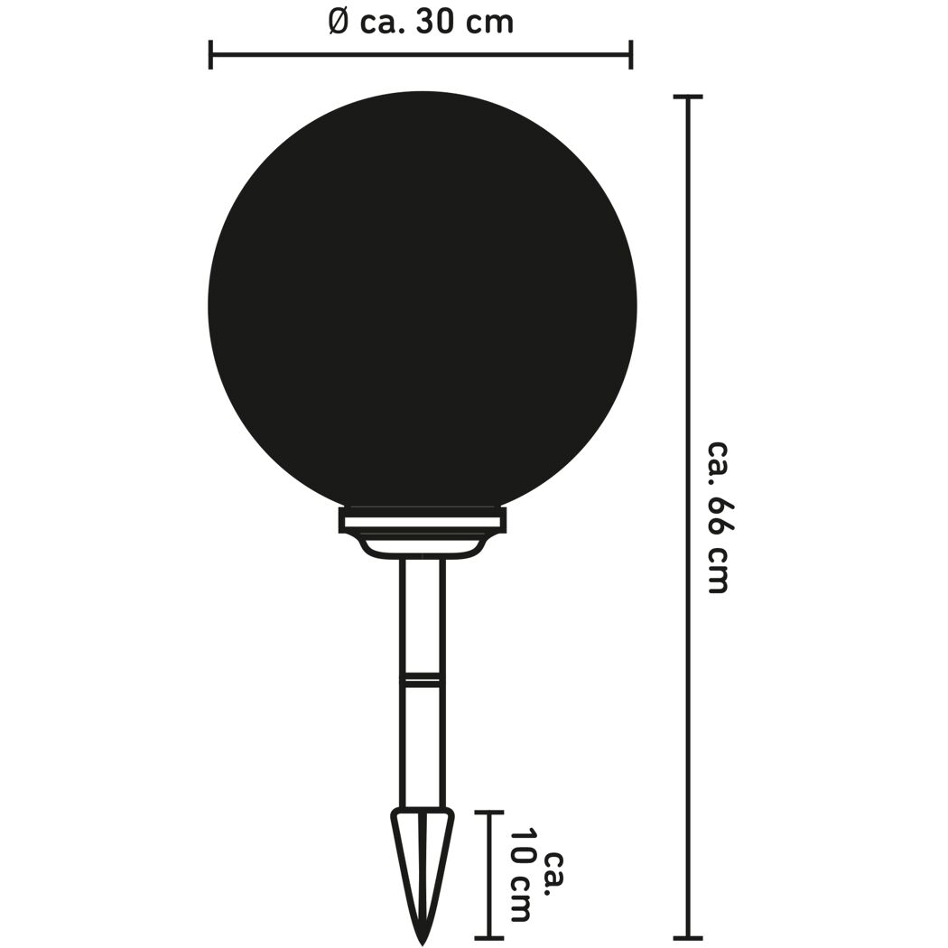 Solar-Spießlampe 'Marla' neutralweiß IP 44 Ø 30 x 66 cm