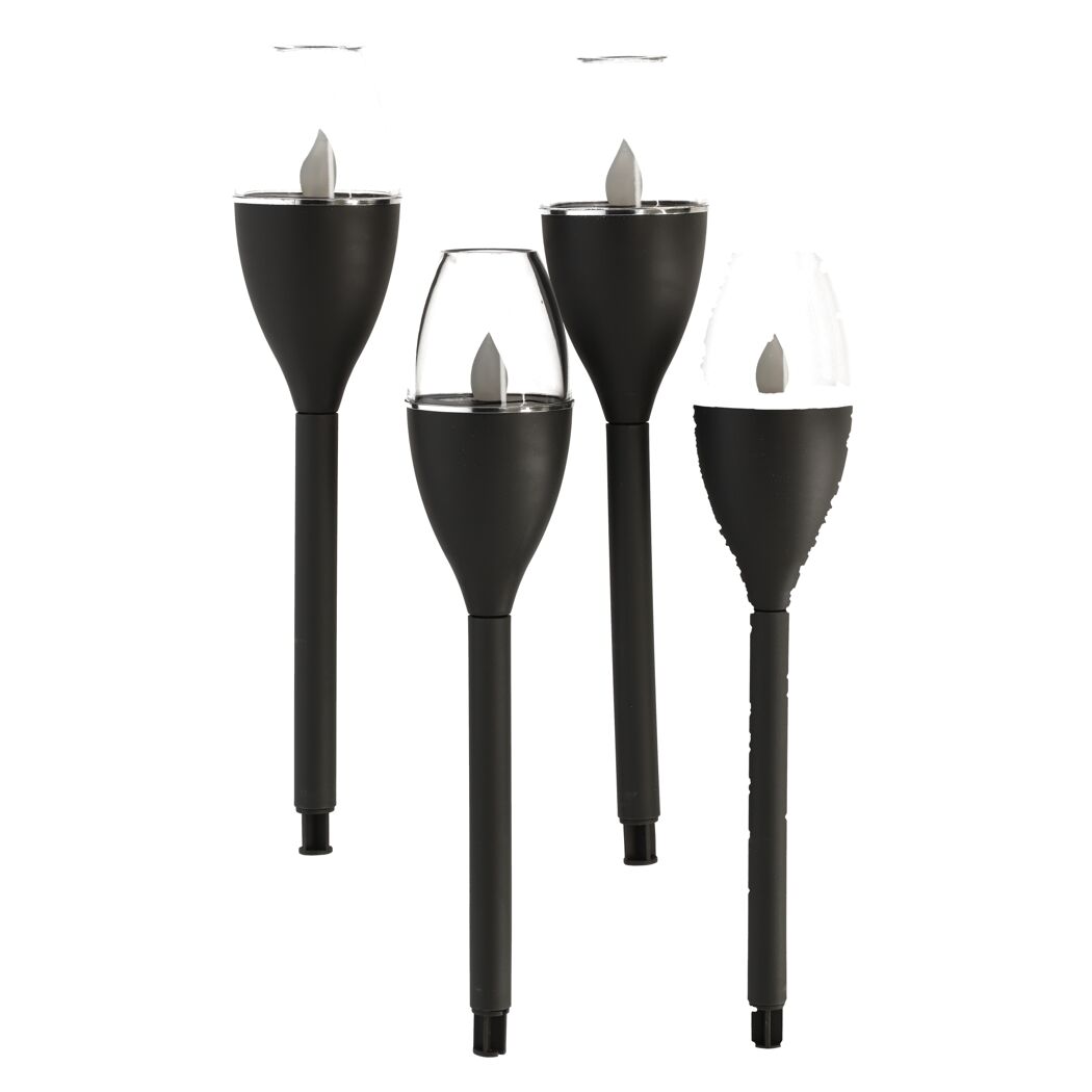 Solar-Spießlampenset warmweiß 4 Stück