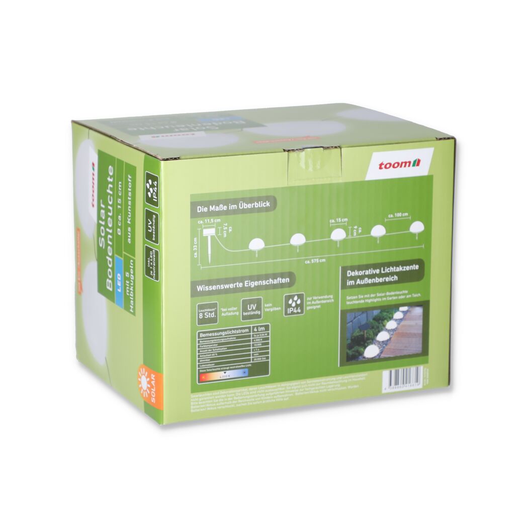 Solar-Bodenleuchte 4 lm neutralweiß IP 44 Ø 15 x 9 cm