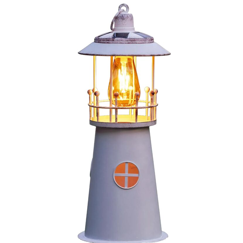 LED-Solarleuchte 'Leuchtturm' 46 cm weiß
