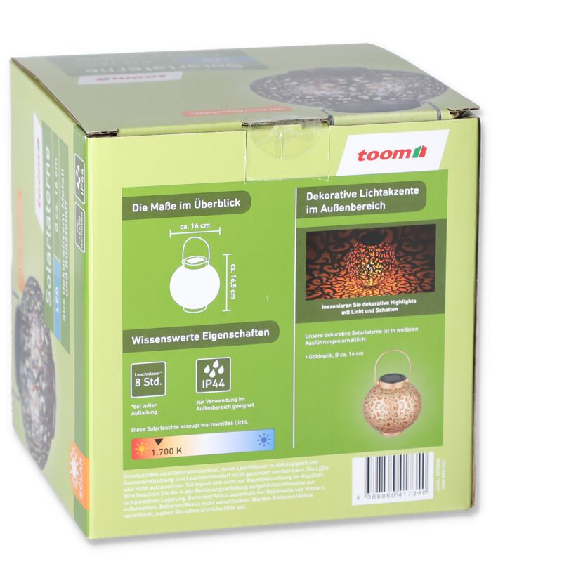 Verpackung einer Solarlaterne von toom