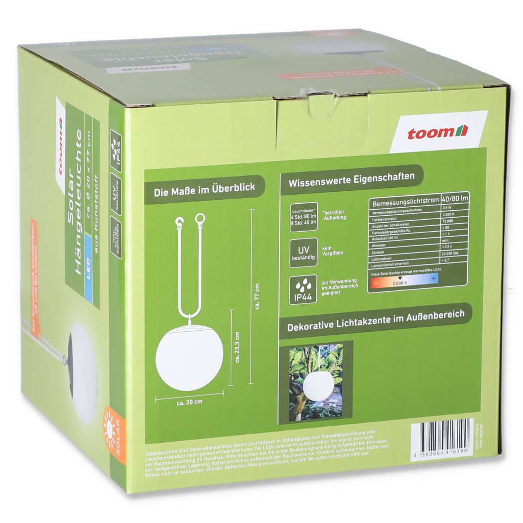 Verpackung einer Solar-Hängeleuchte