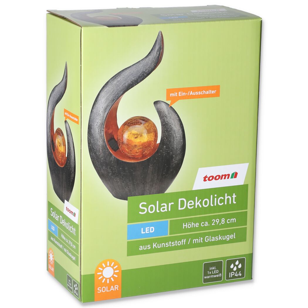 Solar Dekolicht mit Glaskugel, 29,8 cm hoch