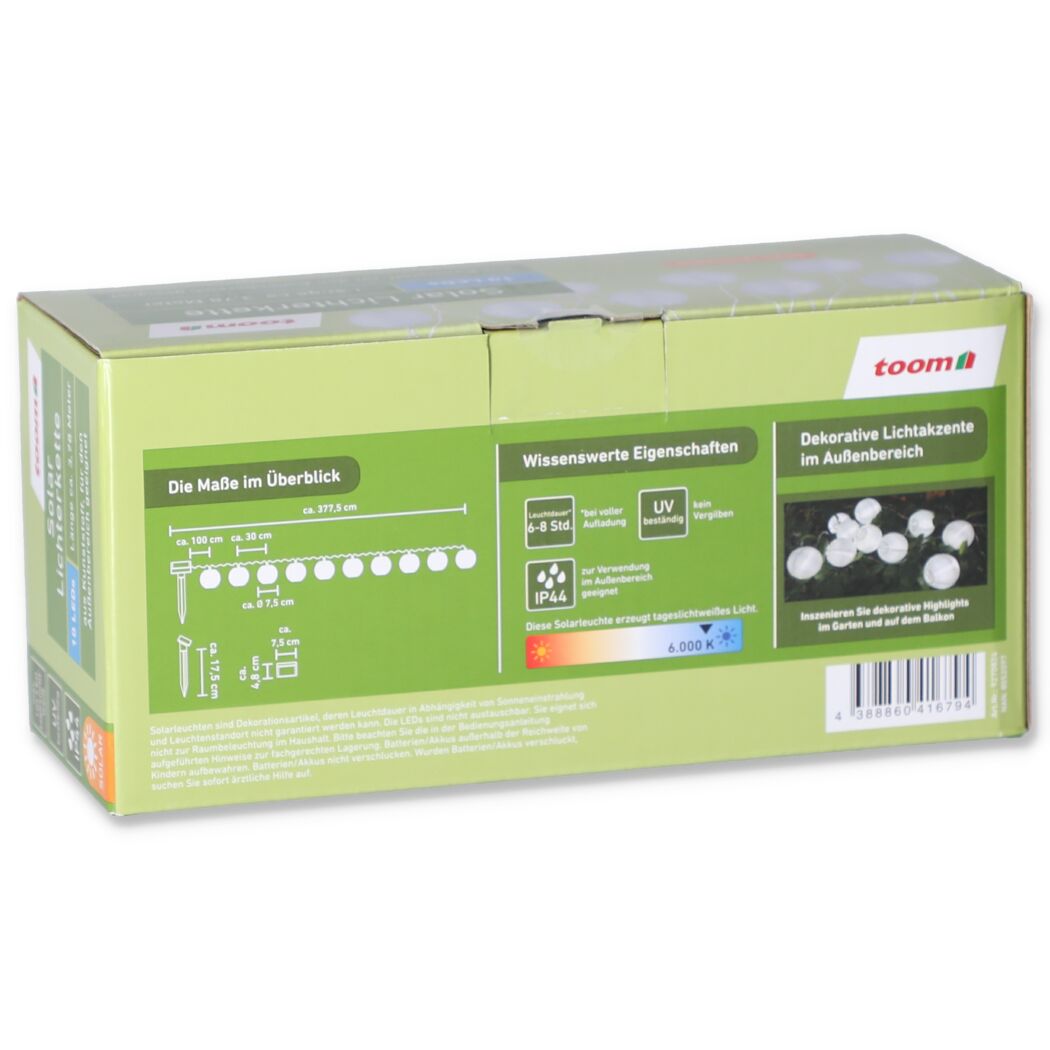 Verpackung der Solar-Lichterkette von Toom