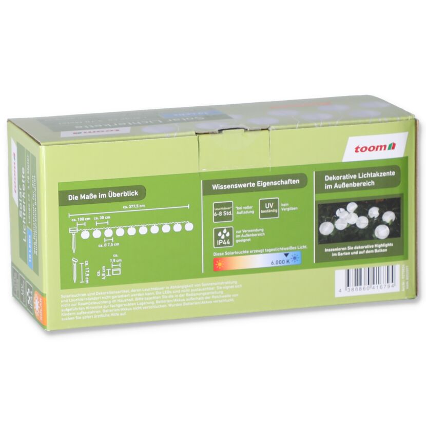 Verpackung der Solar-Lichterkette von Toom
