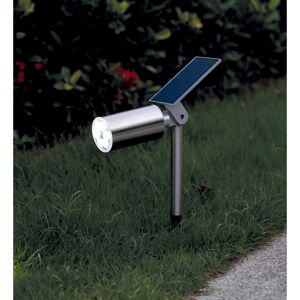 LED-Solar-Bodenstrahler 31 cm edelstahl