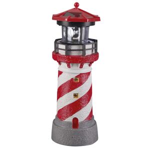 LED-Solarleuchte 'Leuchtturm' weiß/rot 26,5 cm
