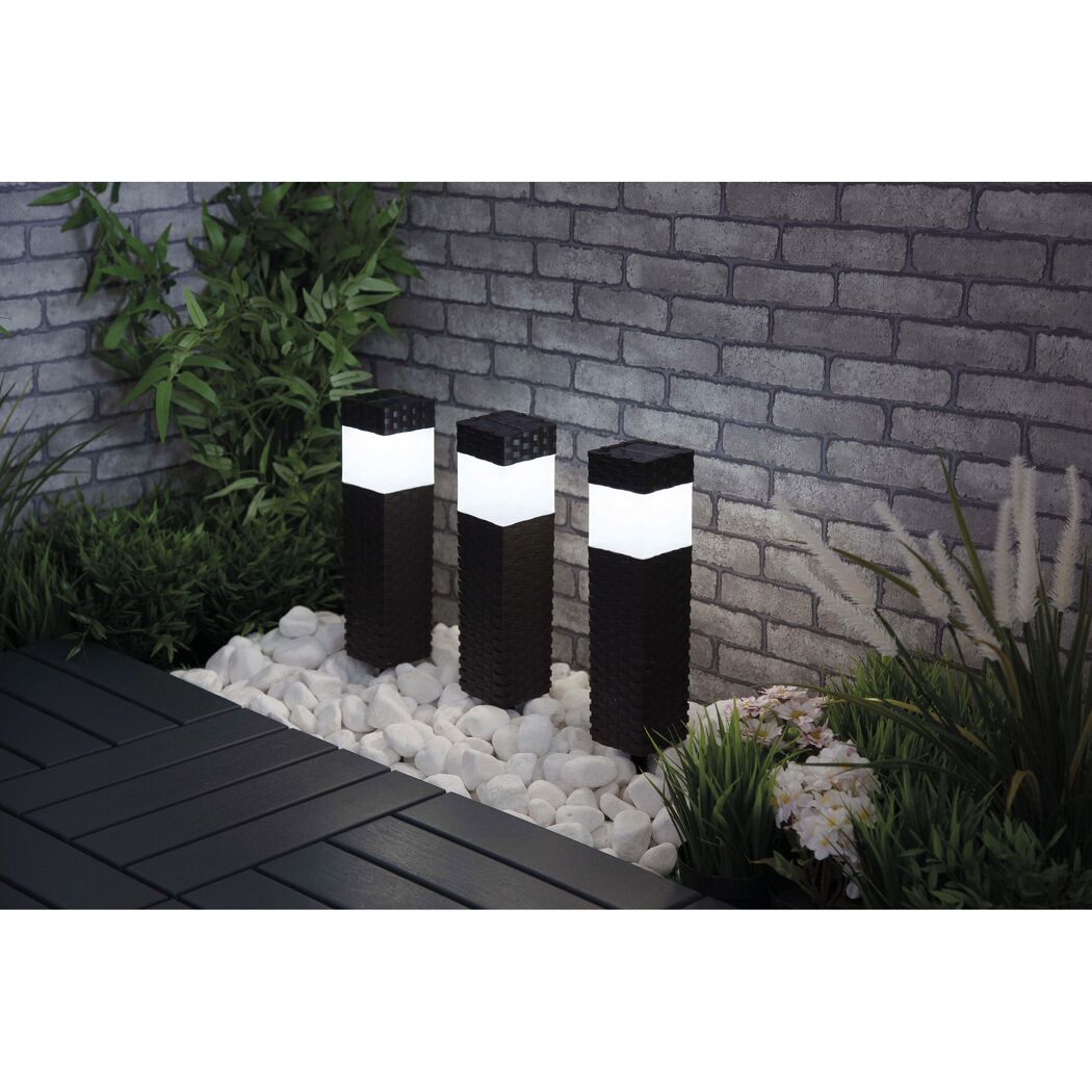 Solar-Spießlampenset 5 lm neutralweiß IP 44 7,2 x 38 cm 3 Stück