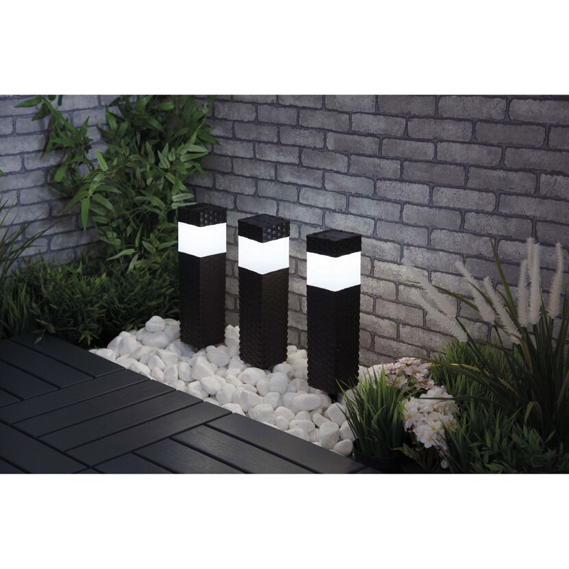 LED-Solarfackel-Set braun 38 cm, 3 Stück