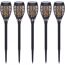 LED-Solarfackel-Set schwarz 43 cm, 5 Stück
