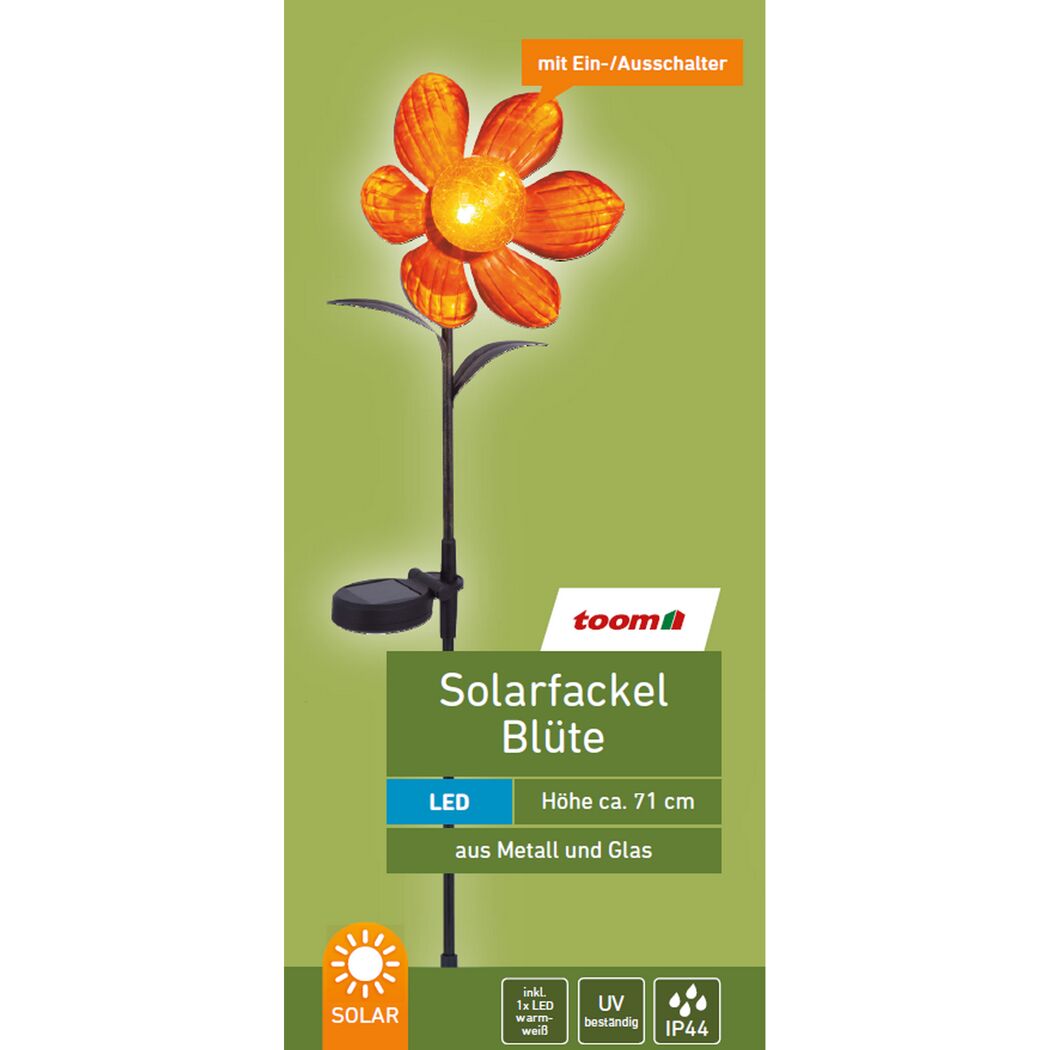 Solar-Spießlampe warmweiß IP 44 17 x 71 cm