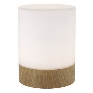 LED-Tischleuchte weiß/braun Ø 11 x 14,5 cm