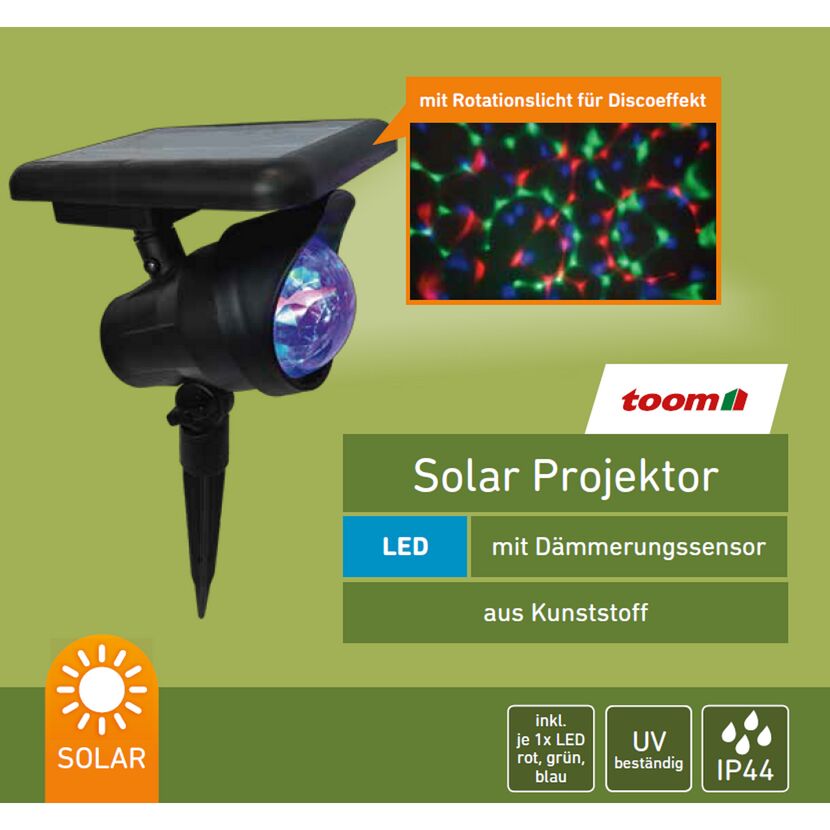 Solar-Projektor mit Disco-Lichteffekt