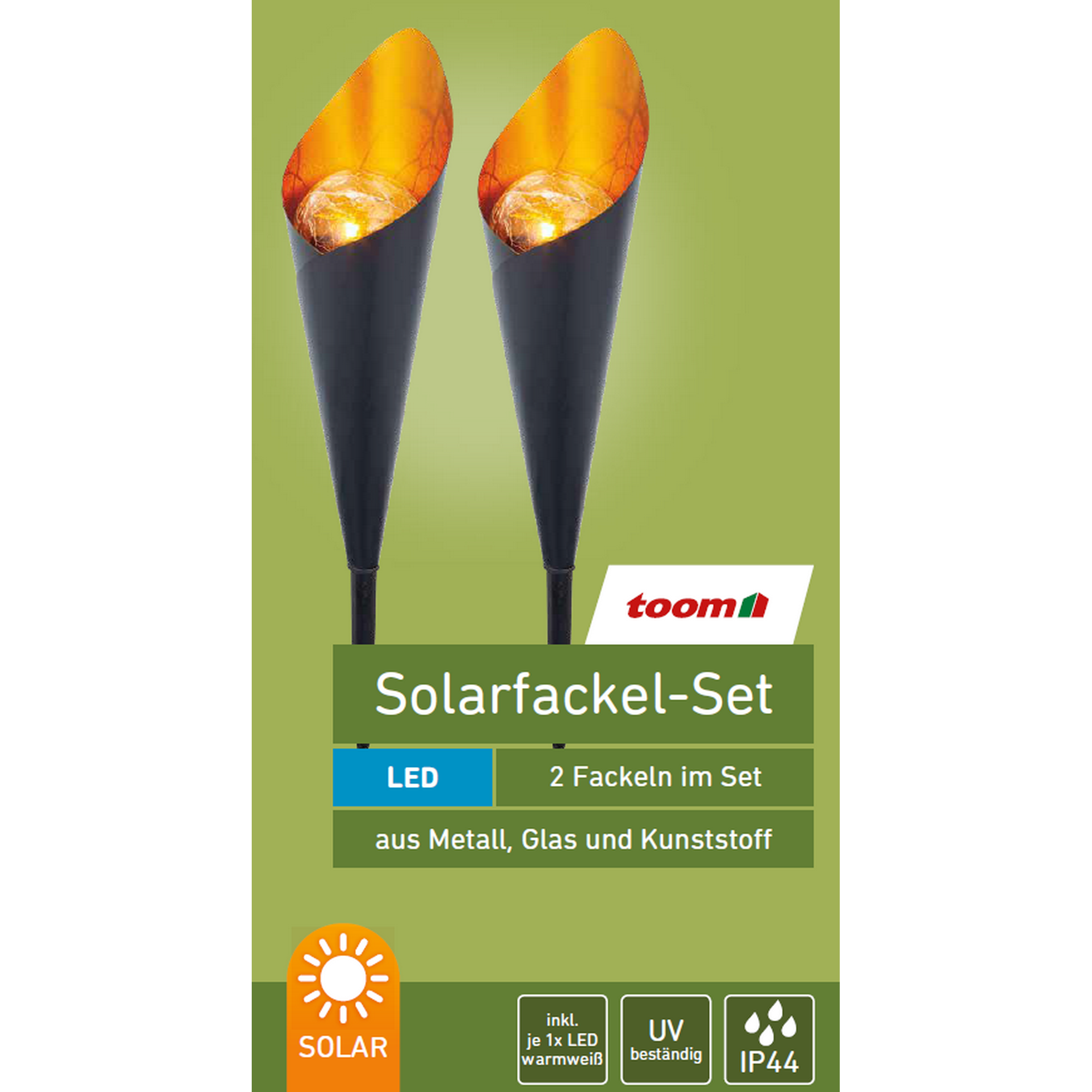 Solarfackel-Set anthrazit/gold 7,5 x 25,5 cm 2-teilig + product picture