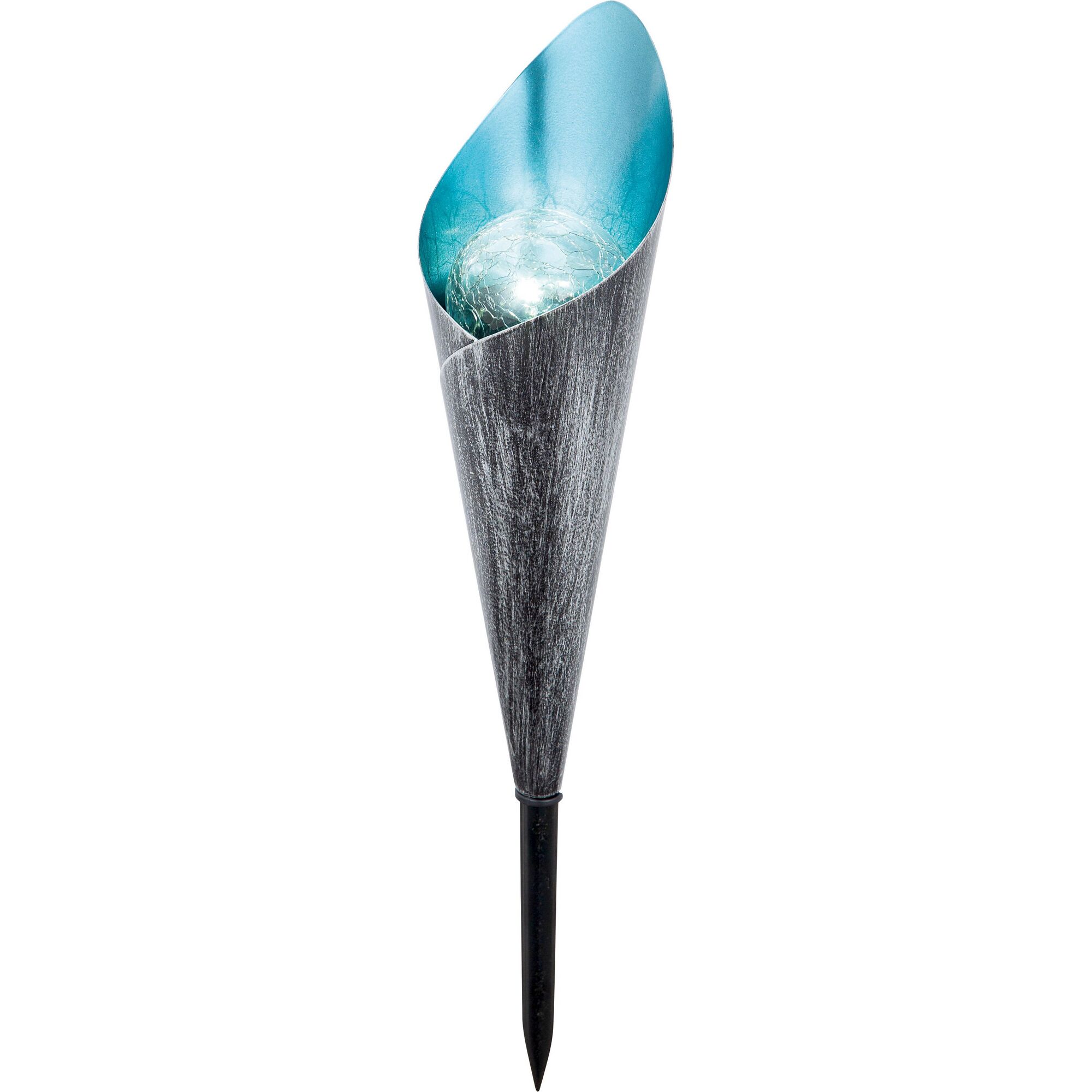 Blau-silbernes Solar-Dekolicht in Kegelform